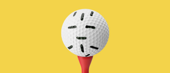 A ball designed for golf simulators